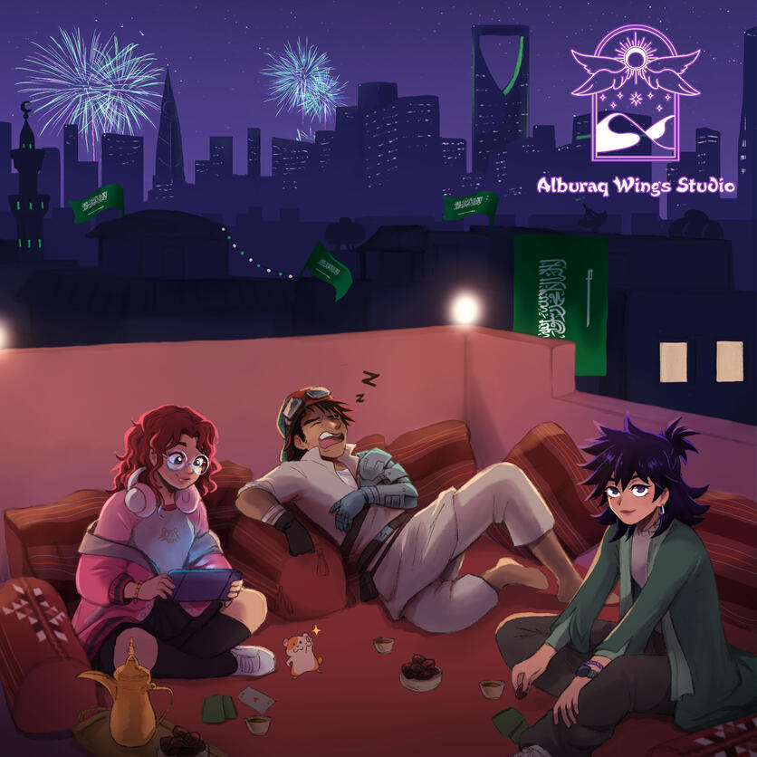 Alburaq Wings Studio National Day promotional art