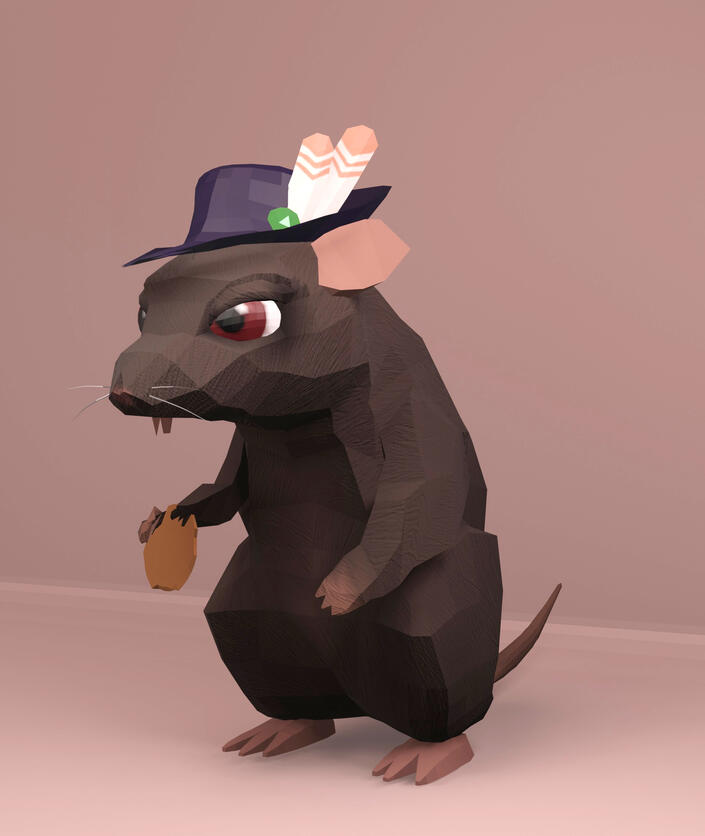 Low-poly Rat Model